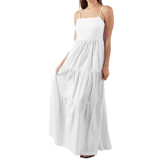 NEW MONROW smocked long dress in white - Picture 1 of 2